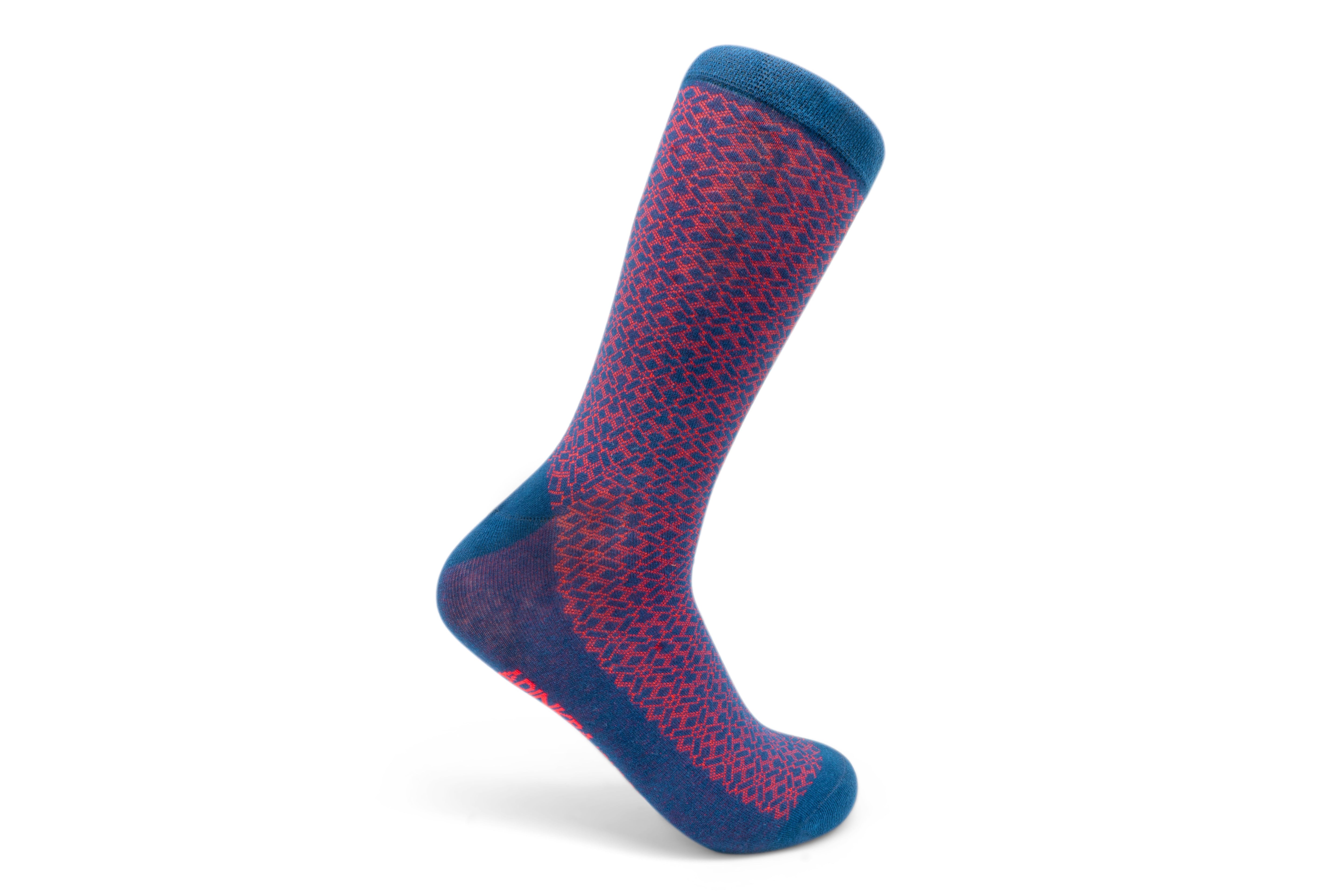 NSAA Combed Cotton Socks (Red on Navy)