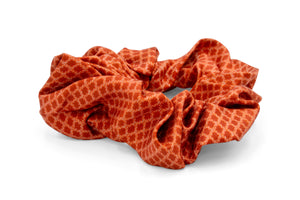 Mpatapo Silk Scrunchie (White on Red - Small)