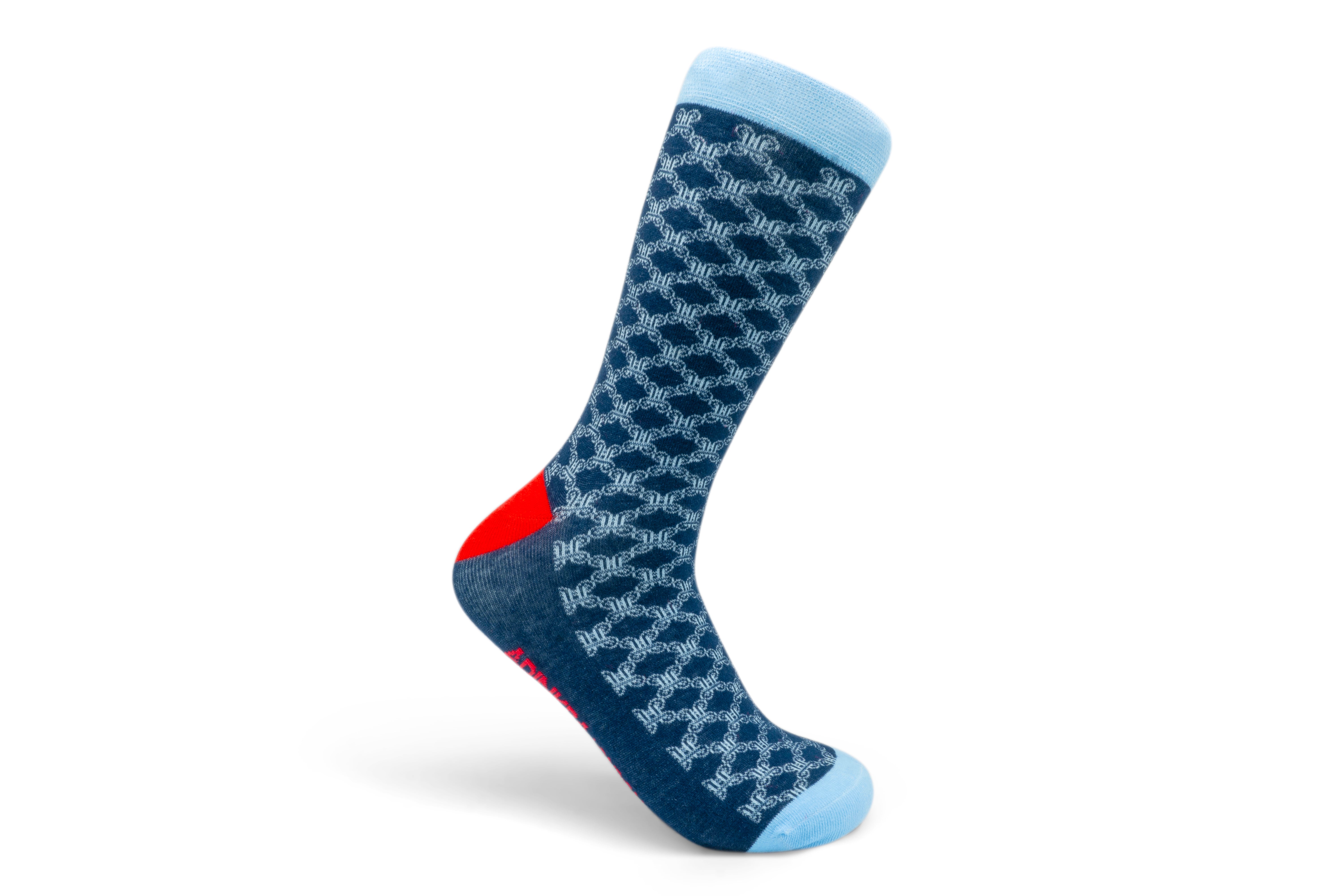 Mpatapo Combed Cotton Socks (Sky Blue on Blue)