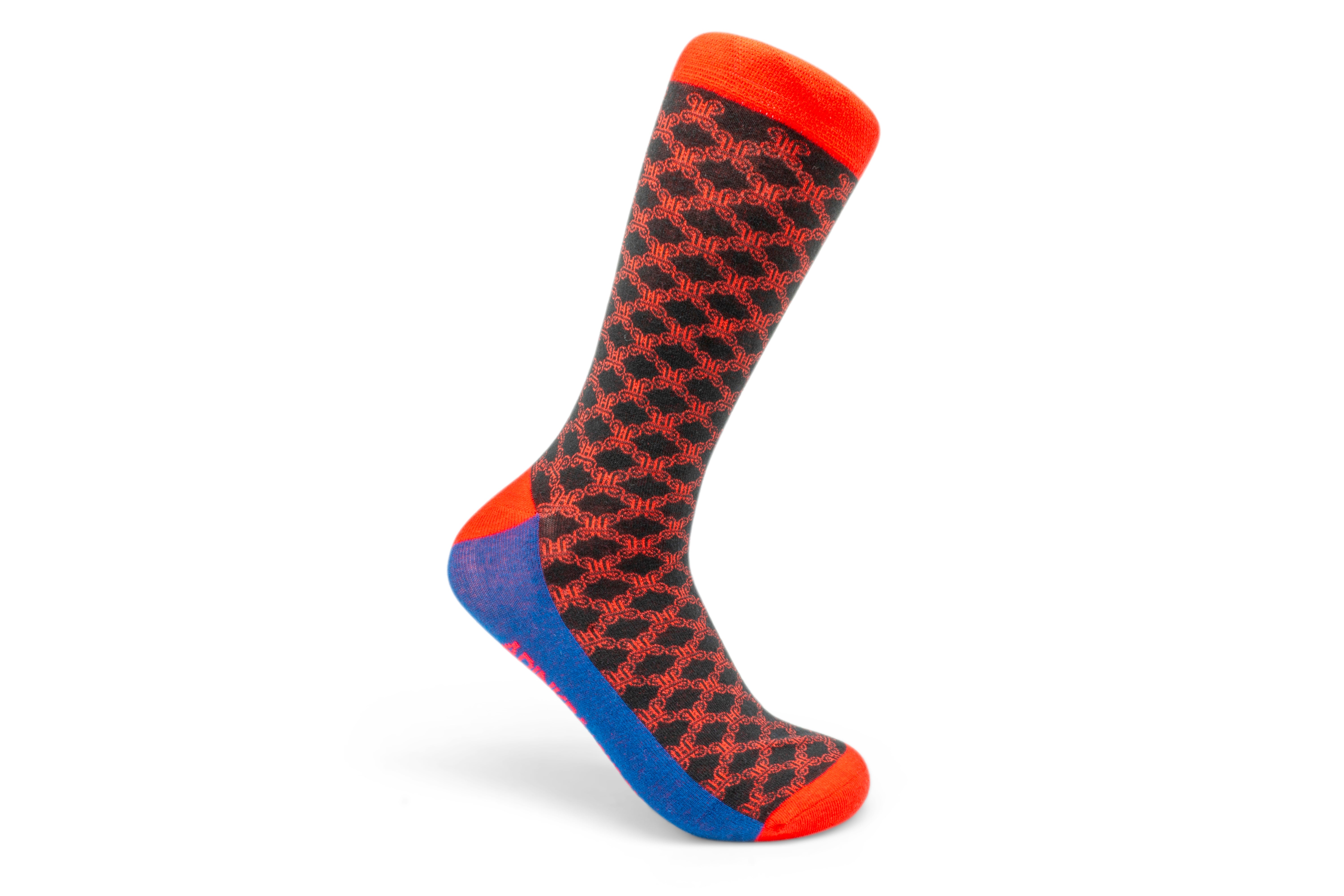 Mpatapo Combed Cotton Socks (Red on Black)