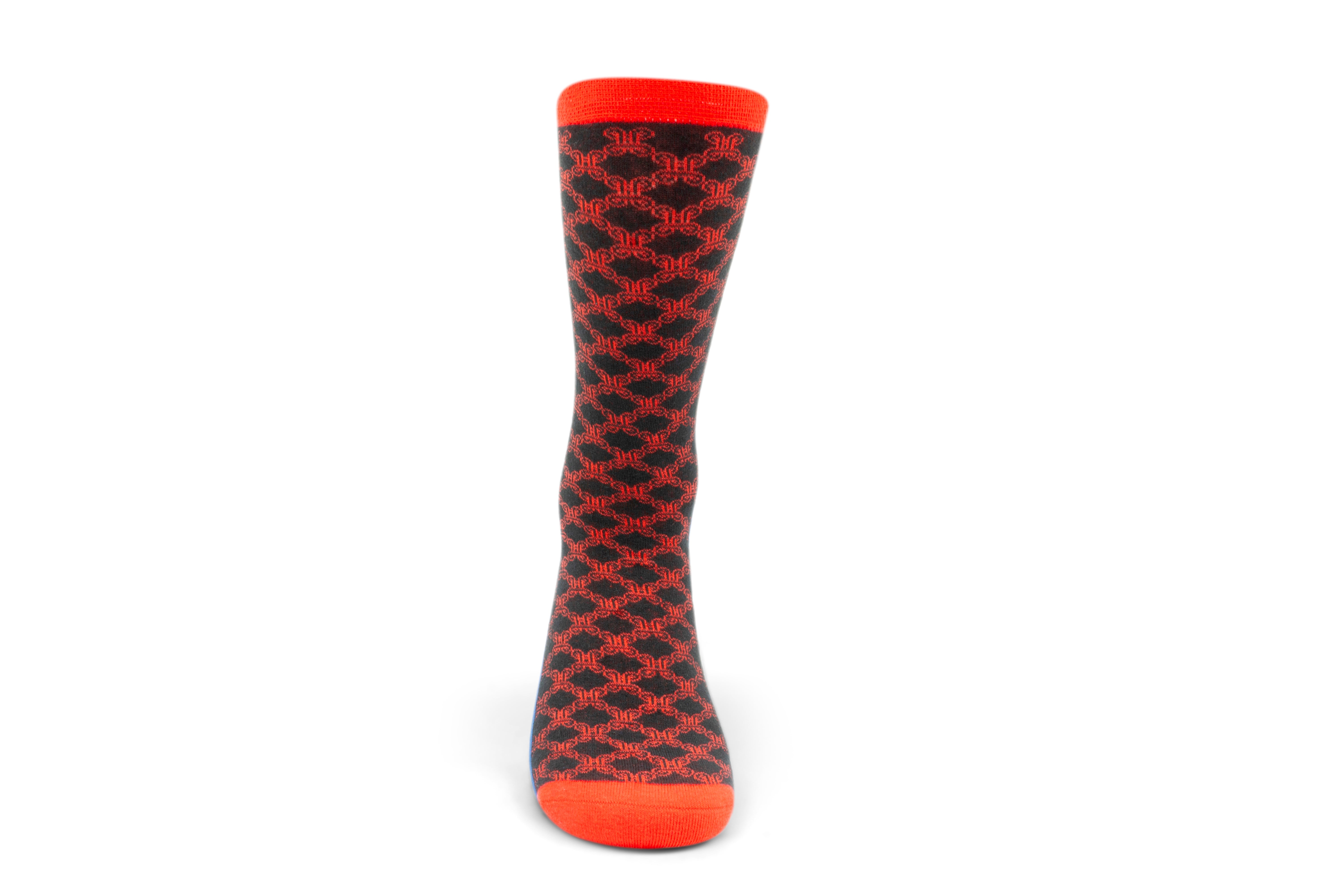 Mpatapo Combed Cotton Socks (Red on Black)