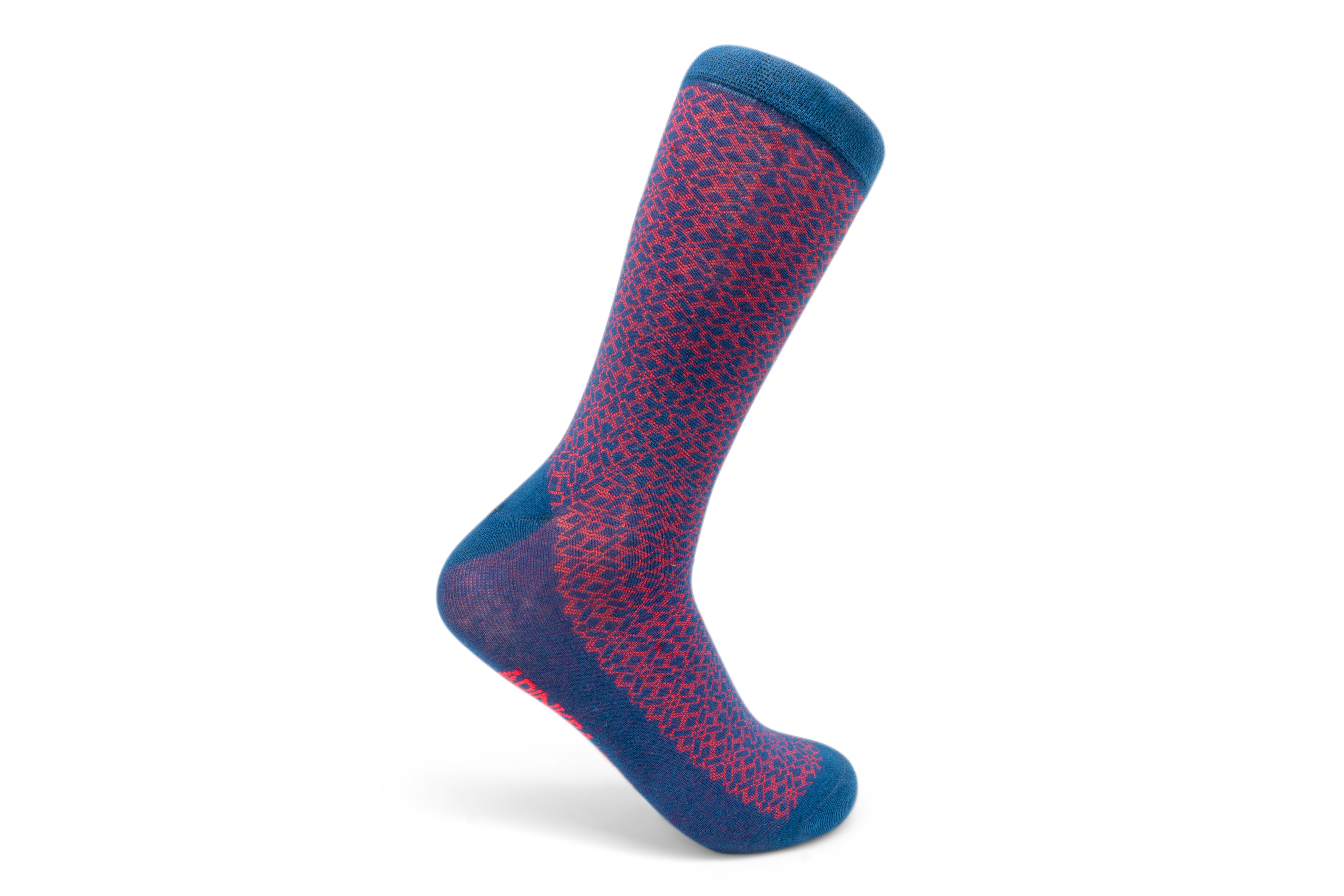 NSAA Combed Cotton Socks (Red on Navy)