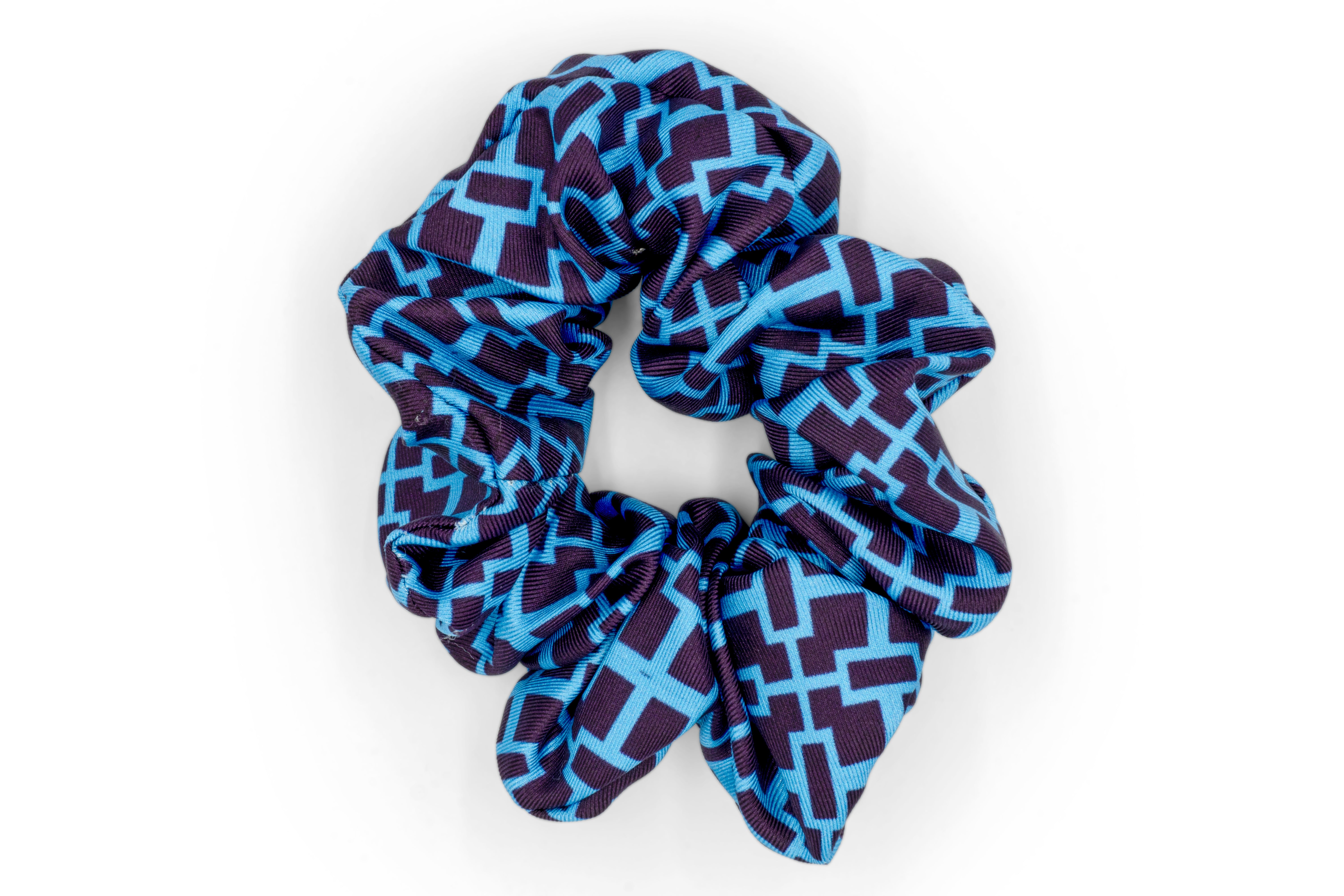 NSAA Silk Scrunchie (Blue on Purple Large Motif)