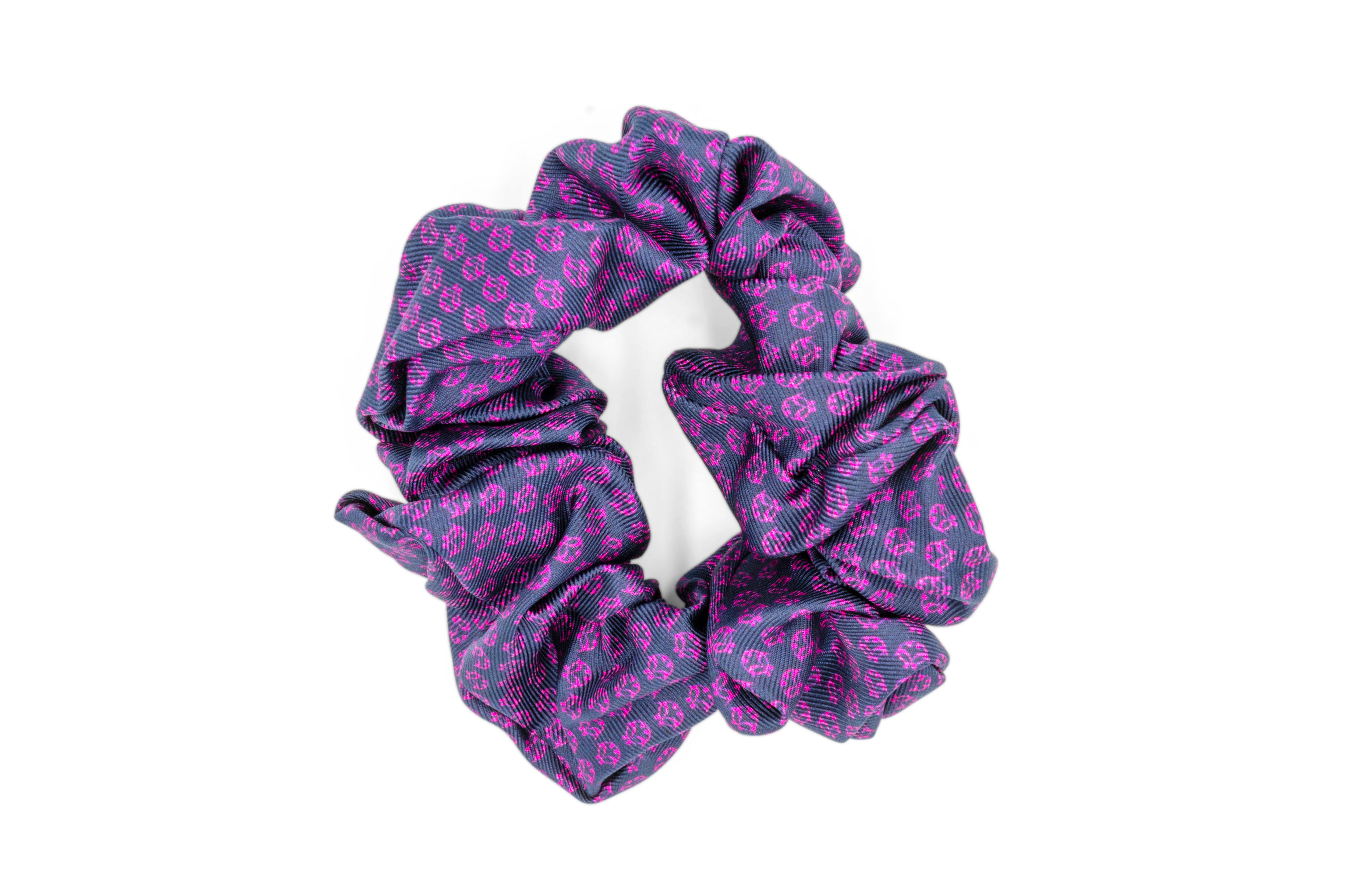 Ti Koro Nko Agyina Silk Scrunchie (Purple on Purple)