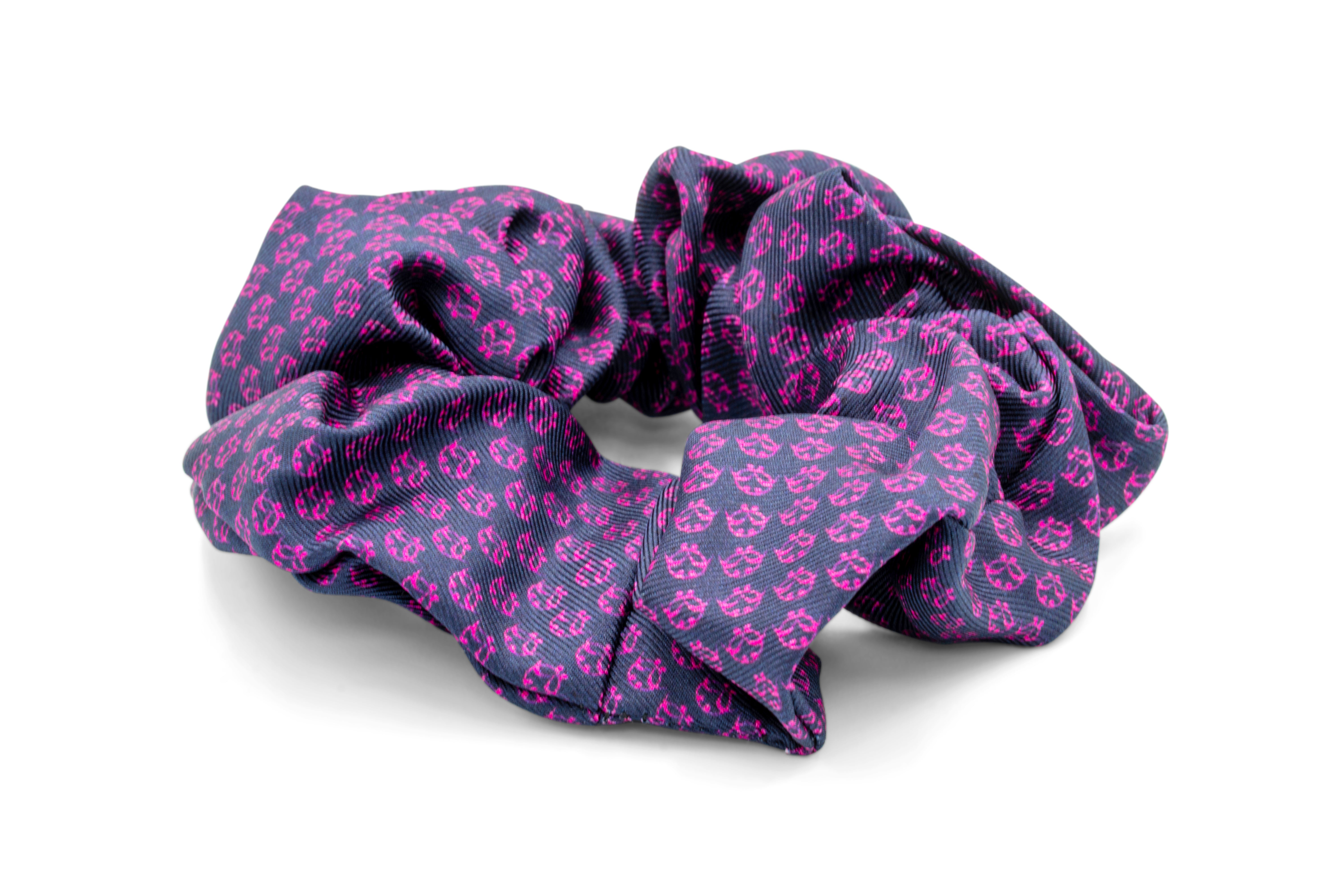 Ti Koro Nko Agyina Silk Scrunchie (Purple on Purple)